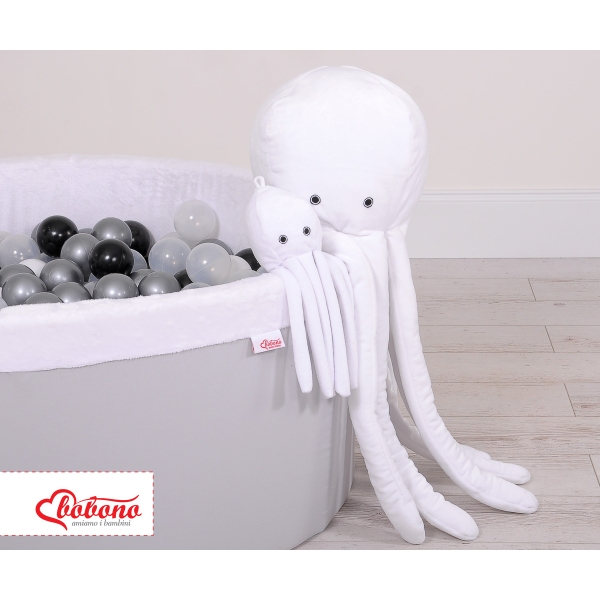 Knuffelige Octopus met Rammelaar Wit