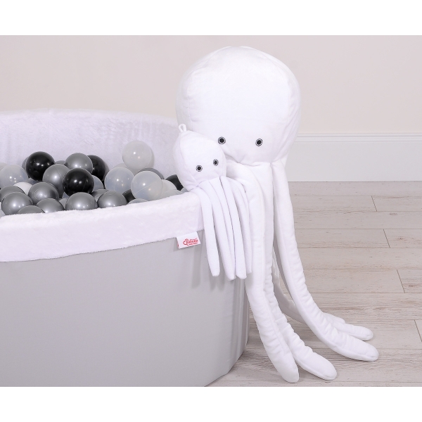 Knuffelige Octopus met Rammelaar Wit