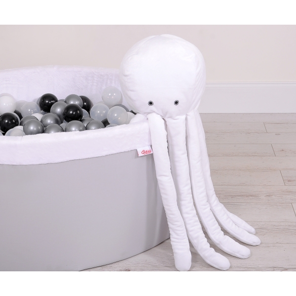 Knuffelige Octopus met Rammelaar Wit
