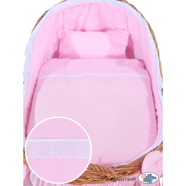 Kribbe met Rieten Kap Roze Carina Voor Meisjes