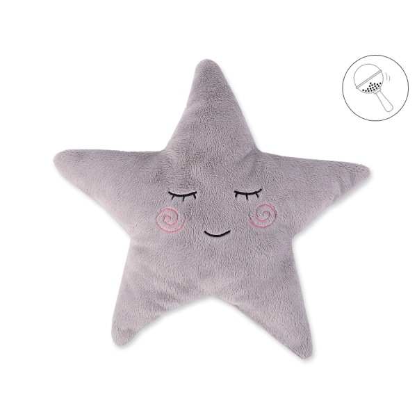 Kussen met Rammelaar LITTLE STAR Grijs