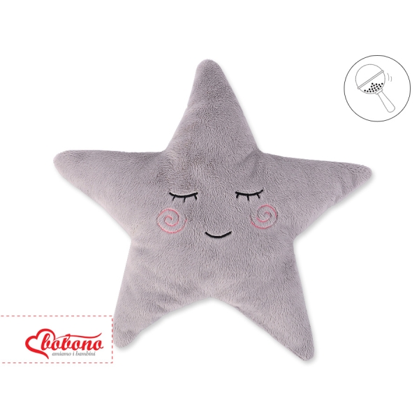 Kussen met Rammelaar LITTLE STAR Grijs