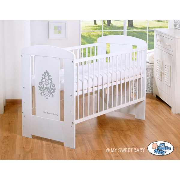 Ledikant 120x60 cm - Glamour Wit Grijs Glamour