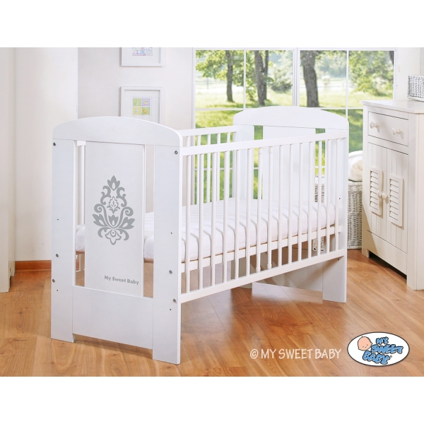 Ledikant 120x60 cm - Glamour Wit Grijs Glamour