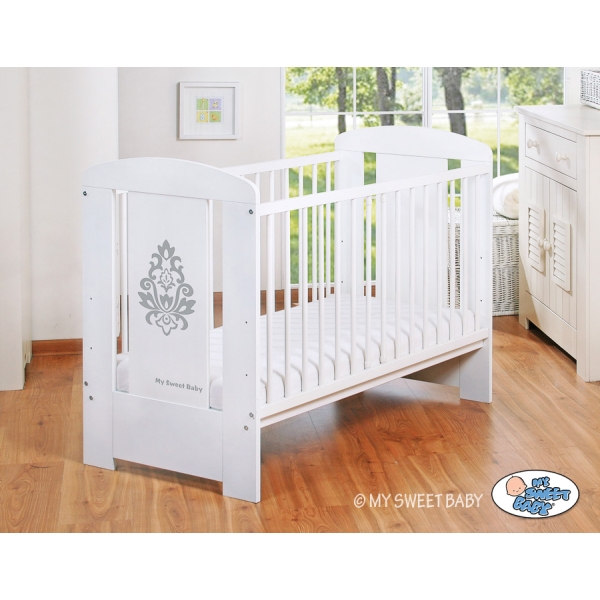 Ledikant 120x60 cm - Glamour Wit Grijs Glamour