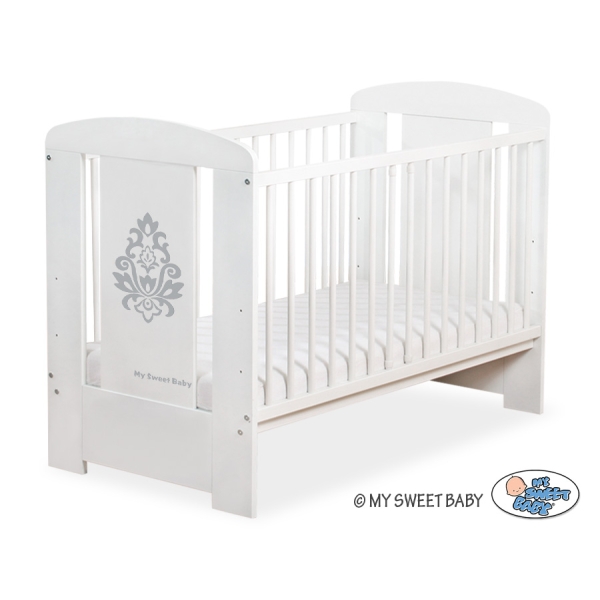 Ledikant 120x60 cm - Glamour Wit Grijs Glamour
