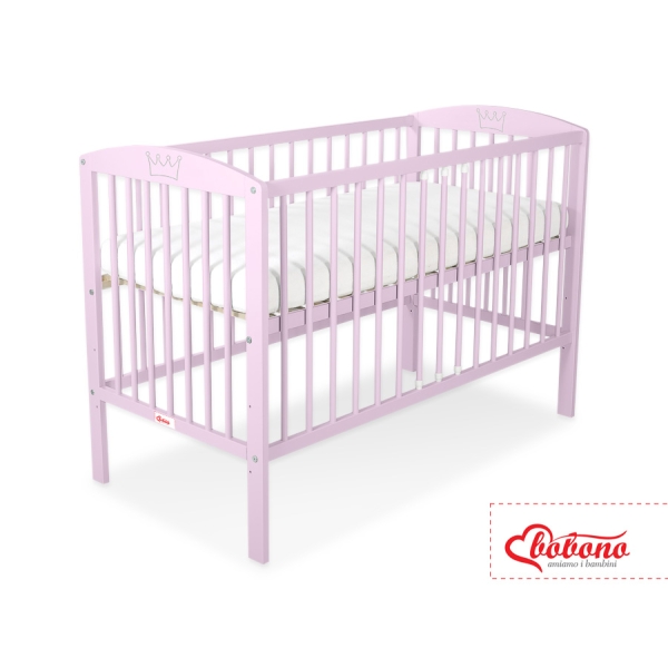 Ledikant 120x60 cm - Kroontjes -   Roze