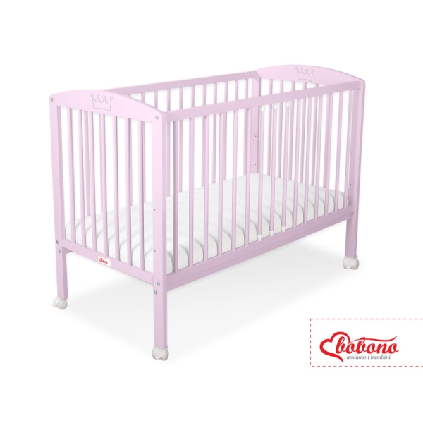 Ledikant 120x60 cm - Kroontjes -   Roze