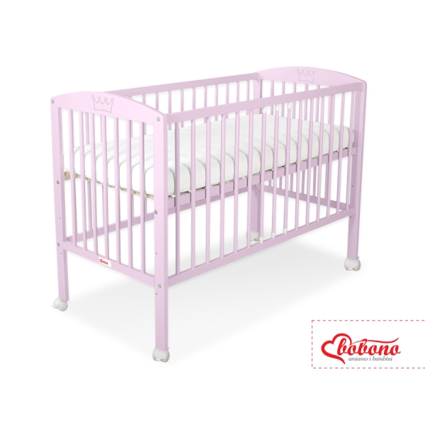 Ledikant 120x60 cm - Kroontjes -   Roze