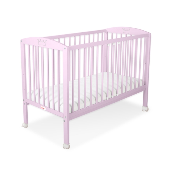 Ledikant 120x60 cm - Kroontjes -   Roze