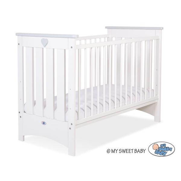 Ledikant 120x60 cm - Lorenzo III Wit Grijs