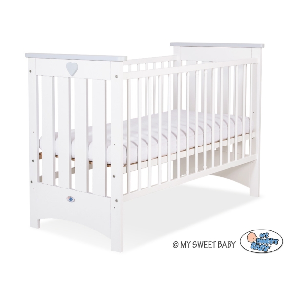Ledikant 120x60 cm - Lorenzo III Wit Grijs