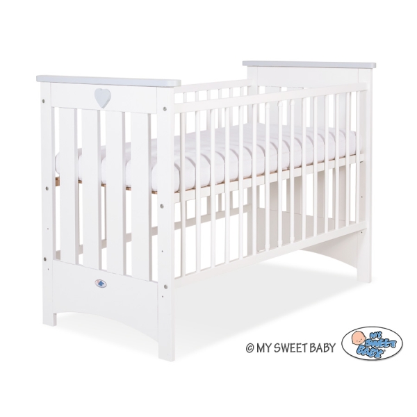 Ledikant 120x60 cm - Lorenzo III Wit Grijs