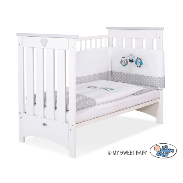 Ledikant 120x60 cm - Lorenzo III Wit Grijs