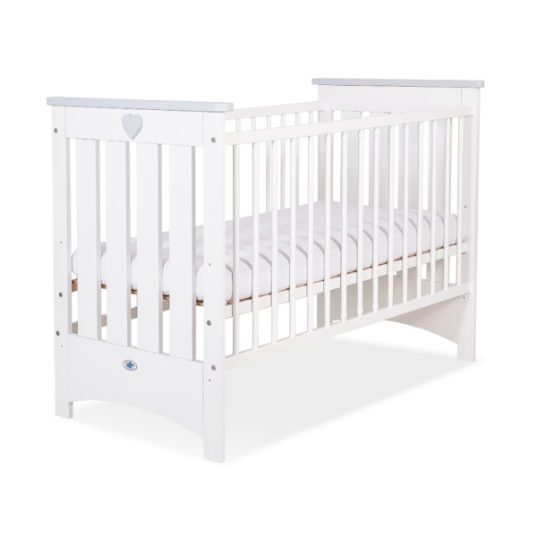 Ledikant 120x60 cm - Lorenzo III Wit Grijs