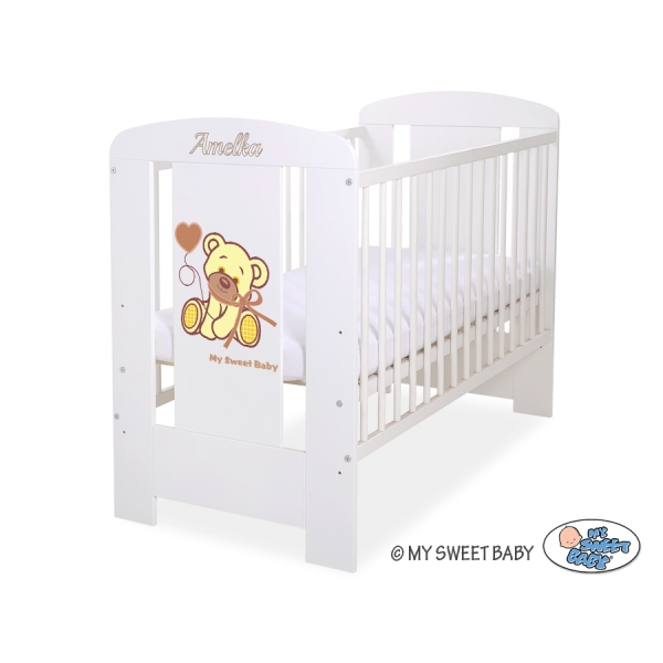 Ledikant 120x60 cm - Tedy Bear with bow Ivoor Wit Bear With Bow