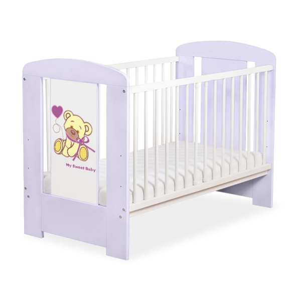 Ledikant 120x60 cm - Tedy Bear with bow Purper Bear With Bow