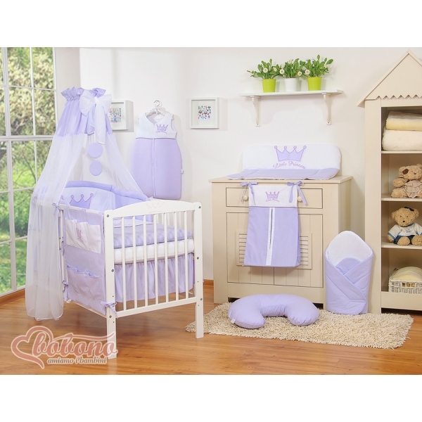 Ledikant bedset hemel en zijkant kussen -  Lila Little Prince Princess