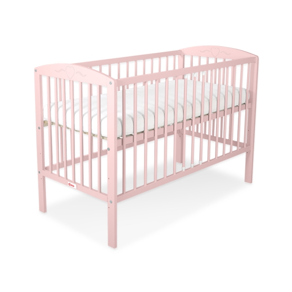 Ledikant Harten 120x60cm Poederroze