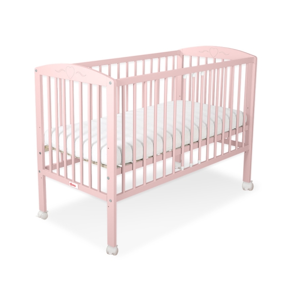 Ledikant Harten 120x60cm Poederroze