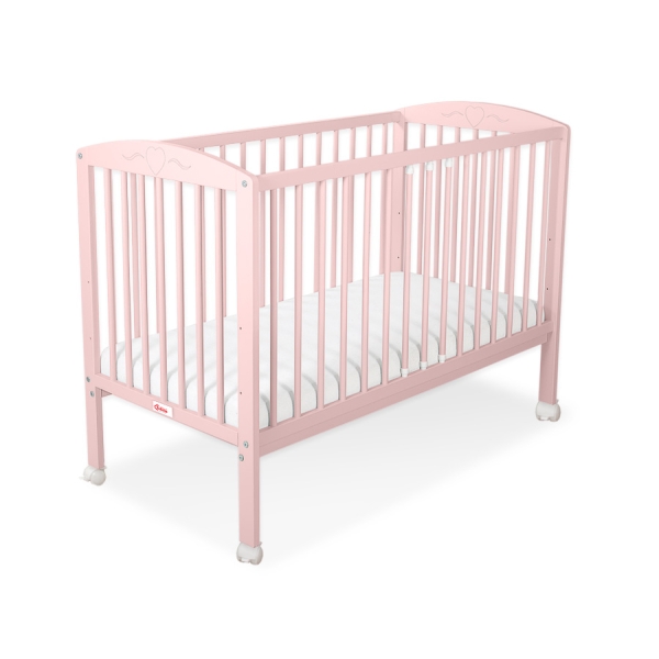 Ledikant Harten 120x60cm Poederroze