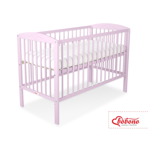 Ledikant Harten 120x60cm Roze