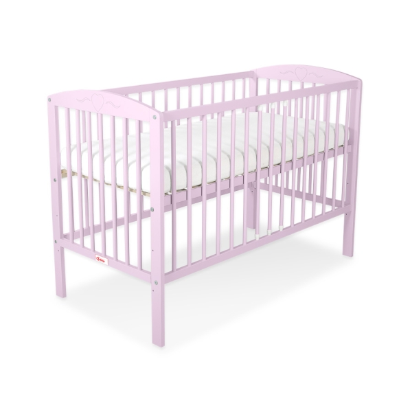 Ledikant Harten 120x60cm Roze