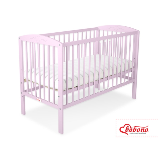 Ledikant Harten 120x60cm Roze