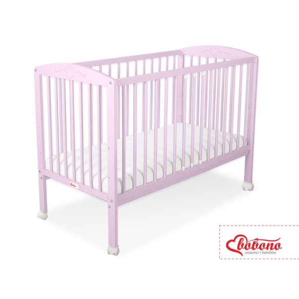 Ledikant Harten 120x60cm Roze