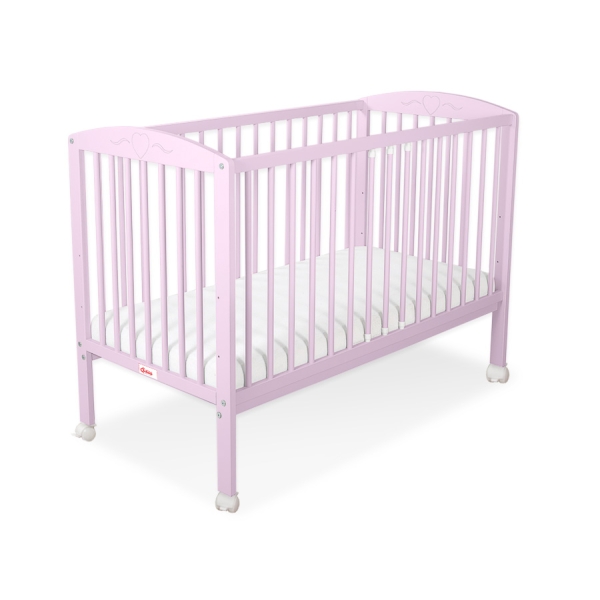 Ledikant Harten 120x60cm Roze