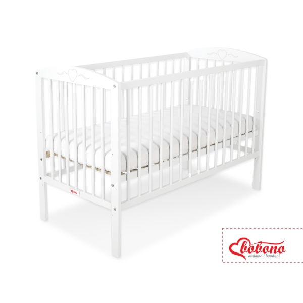 Ledikant Harten 120x60cm Wit