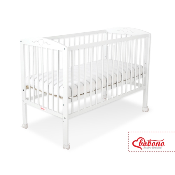 Ledikant Harten 120x60cm Wit