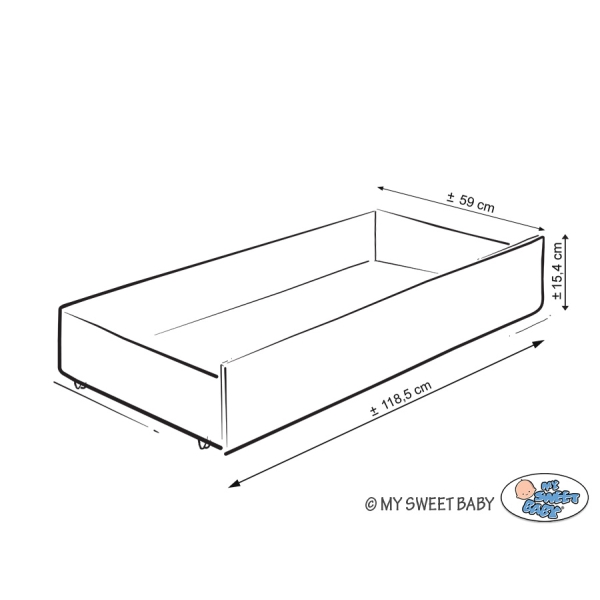 Ledikant met Lade 120x60 cm - Glamour STANDARD Glamour