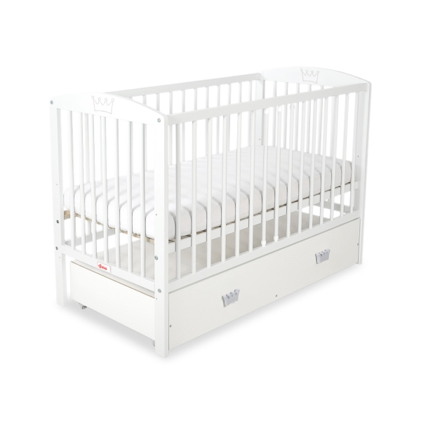 Ledikant met Lade 120x60 cm - Kroontjes -   MAXI