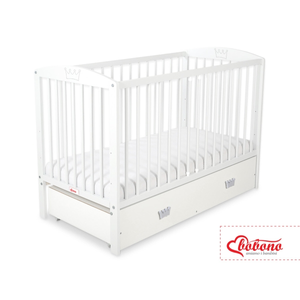 Ledikant met Lade 120x60 cm - Kroontjes -   MAXI