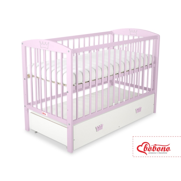 Ledikant met Lade 120x60 cm - Kroontjes -   MAXI