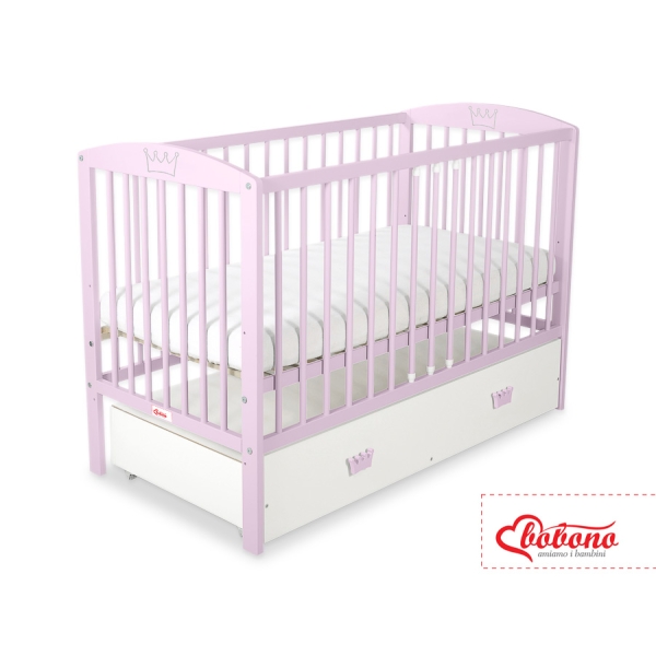 Ledikant met Lade 120x60 cm - Kroontjes -   MAXI