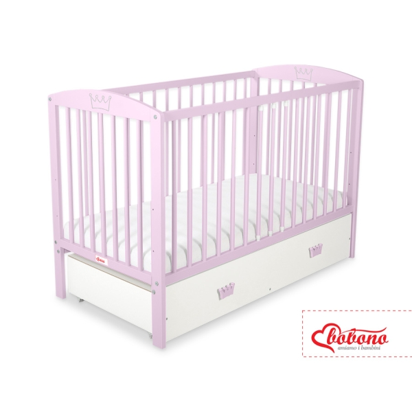 Ledikant met Lade 120x60 cm - Kroontjes -   MAXI