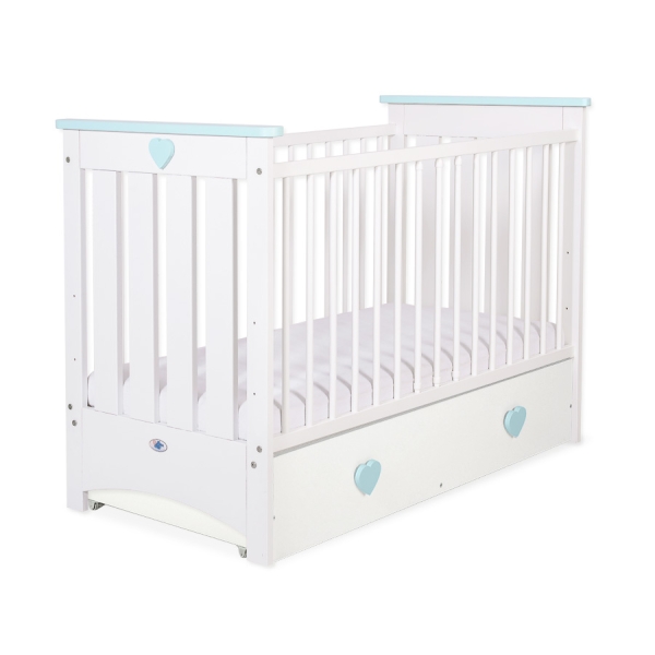 Ledikant met Lade 120x60 cm - Lorenzo MAXI Mint Wit