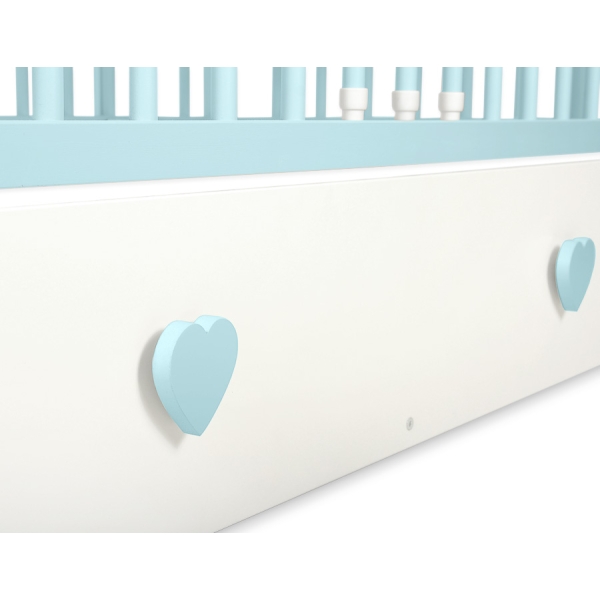Ledikant met Lade 120x60 cm - Lorenzo MAXI Mint Wit