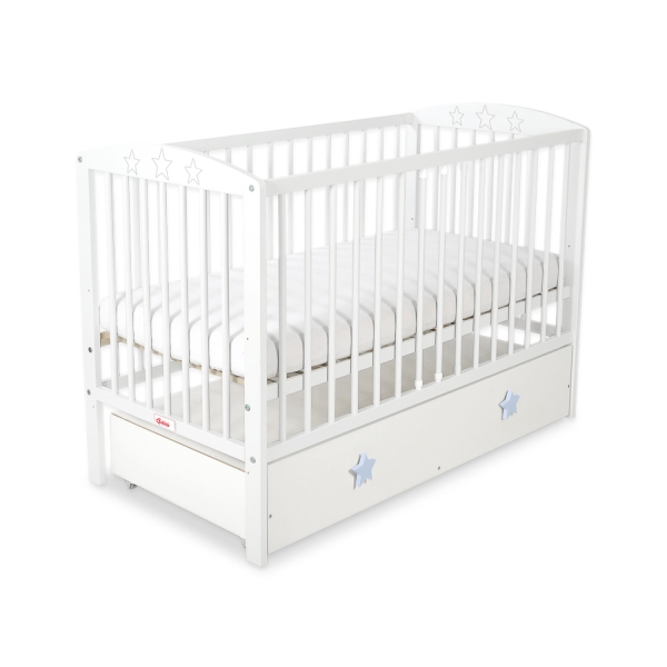 Ledikant met Lade 120x60 cm - Sterren MAXI Wit Sterren