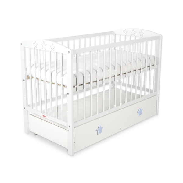 Ledikant met Lade 120x60 cm - Sterren MAXI Wit Sterren