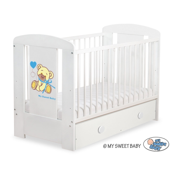 Ledikant met Lade 120x60 cm - Tedy Bear with bow MAXI Bear With Bow