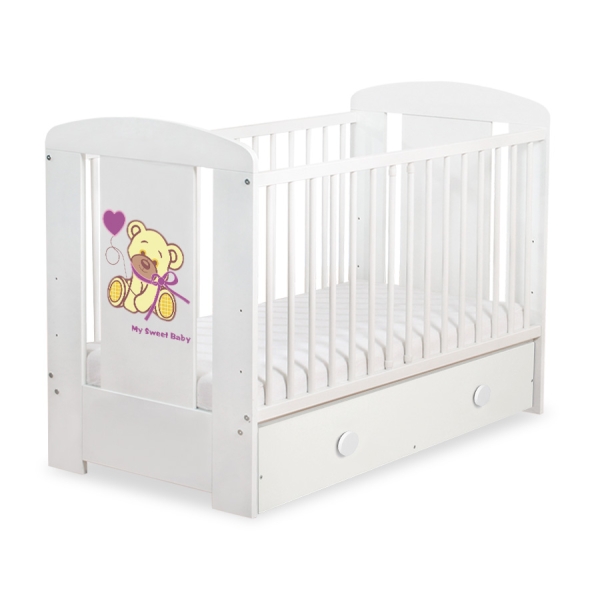 Ledikant met Lade 120x60 cm - Tedy Bear with bow MAXI Bear With Bow