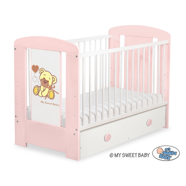 Ledikant met Lade 120x60 cm - Tedy Bear with bow MAXI Bear With Bow