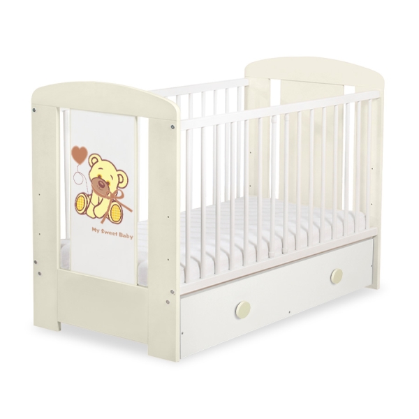 Ledikant met Lade 120x60 cm - Tedy Bear with bow MAXI Bear With Bow