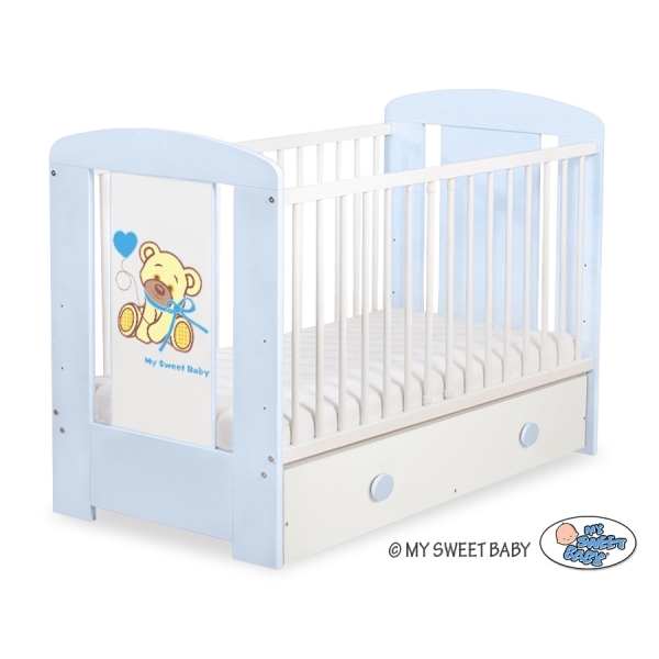 Ledikant met Lade 120x60 cm - Tedy Bear with bow MAXI Bear With Bow