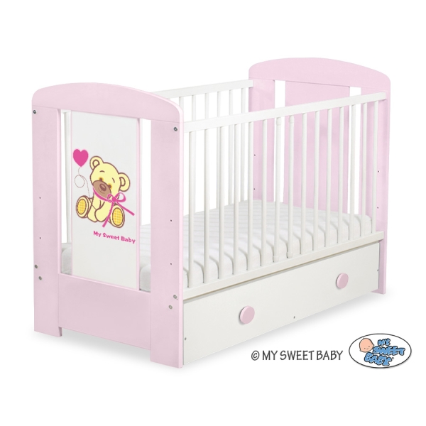 Ledikant met Lade 120x60 cm - Tedy Bear with bow MAXI Bear With Bow