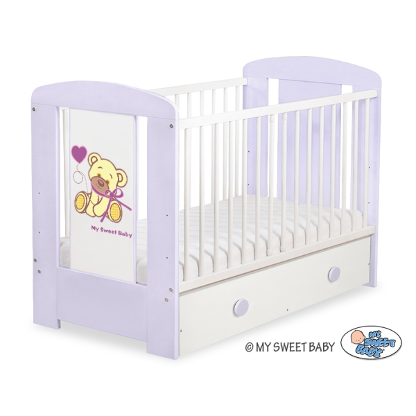 Ledikant met Lade 120x60 cm - Tedy Bear with bow MAXI Bear With Bow
