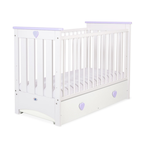 Ledikant met Lade Lorenzo MAXI Wit Purper